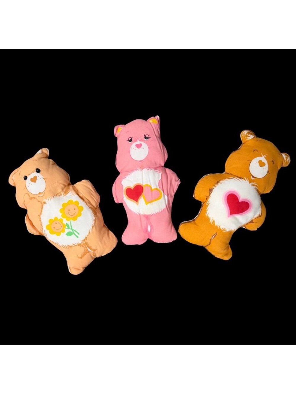 Care Bears Vintage 80s Plush Pillow Lot Cheer Bear Friend Bear Tenderheart Bear